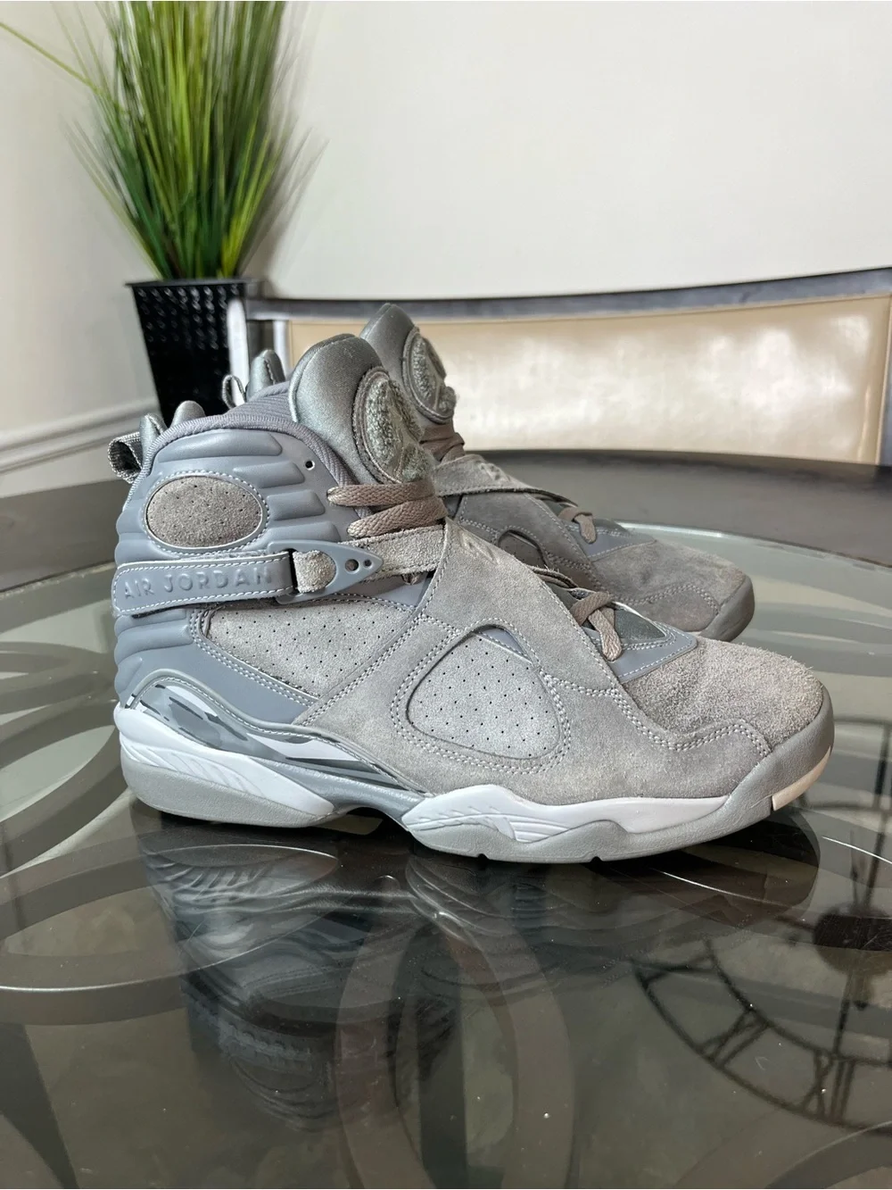 Nike Air Jordan 8 Cool Grey Suede Sz 10